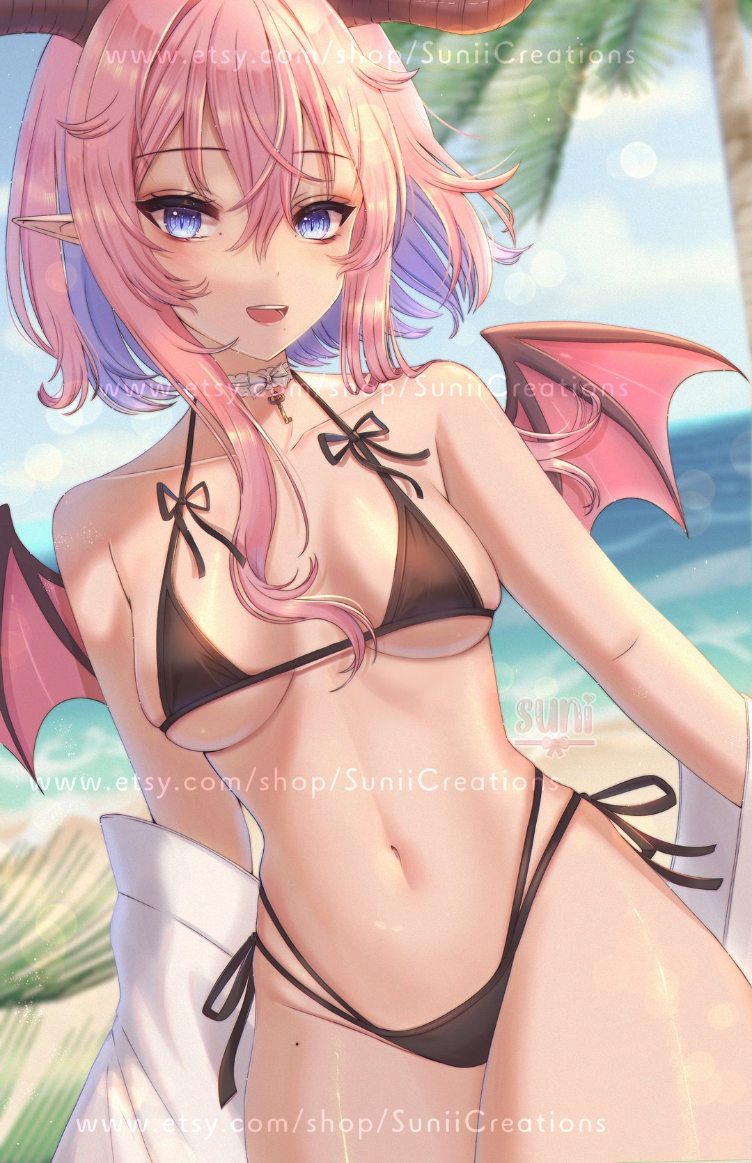 11x17 Print Original Character Succubus Bikini Beach - Etsy Canada