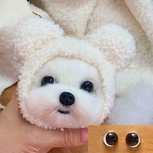 Ojos de Cristal Bichón; Ojos de perro de fieltro; ojos de cristal; Ojos de perro realistas; Ojos de bichón