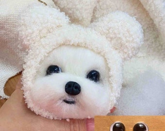 Realistische Bichon Hund Glasaugen, Nadelfilzen, Puppenherstellung