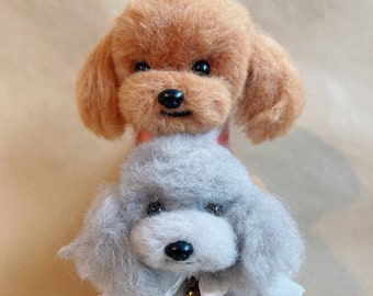 Needle Felted Bichon Dog: Handmade Home Decor (Ready to Ship)