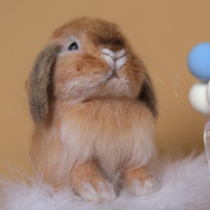 Custom Felted Rabbit Sculpture/replica; Felted Miniature Lop; Realistic ...