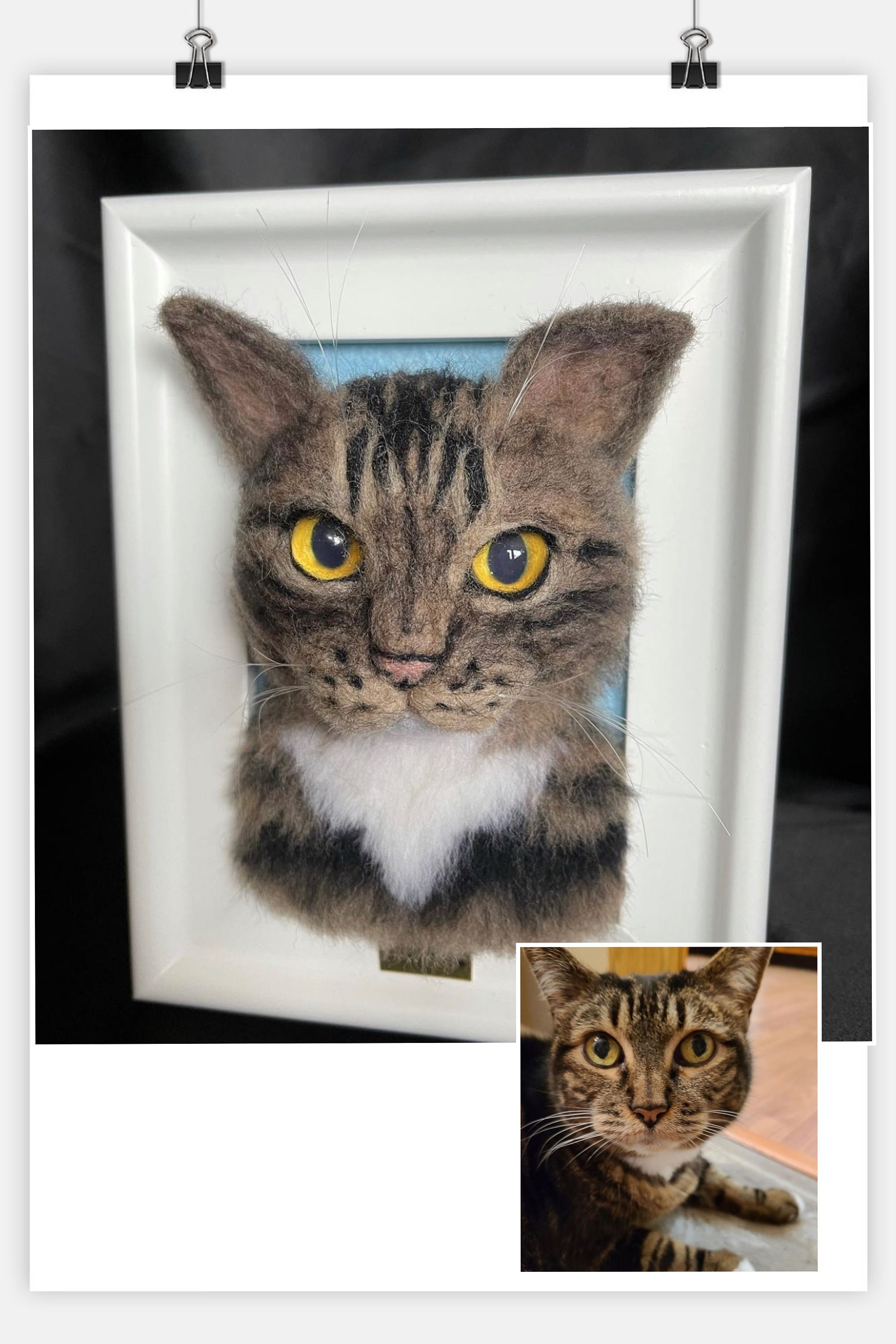 Realistic Needle Felting Cat Portrait Custom Felting Cat Etsy Canada