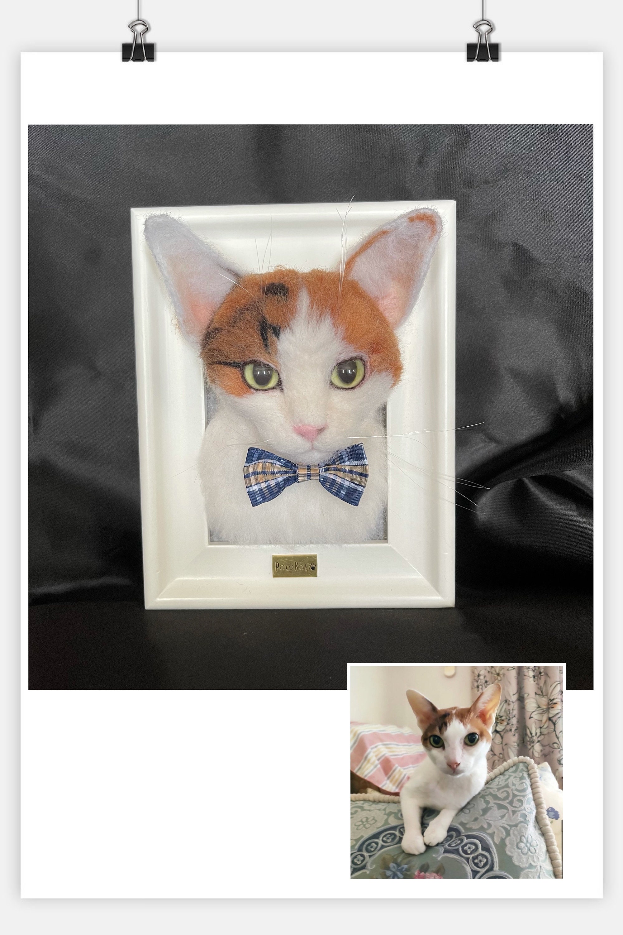 Realistic Needle Felting Cat Portrait Custom Felting Cat Etsy UK