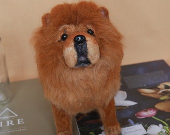 Custom Needle Felted Dog Sculpture, Pet Portrait Replica