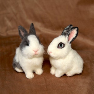 Custom Felted Rabbit Sculpture/replica; Felted Miniature Lop; Realistic ...