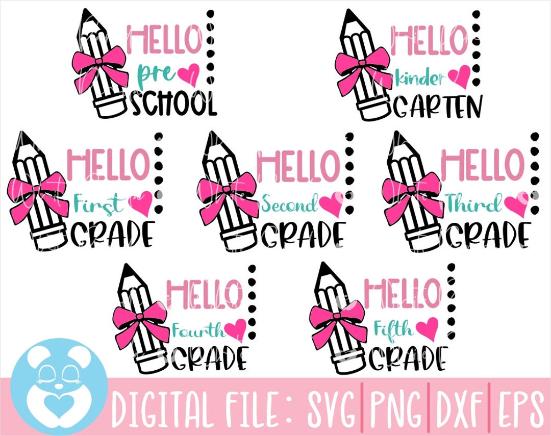 Hello Grade R Hello Grade School Svg Bundle,back to School Svg, First Day of School ...