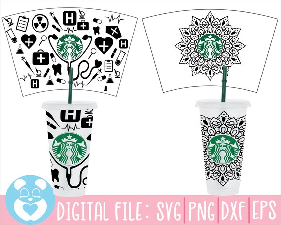 Download Mandala Starbucks Wrap Svgheart Stethoscope Svgfull Wrap Etsy