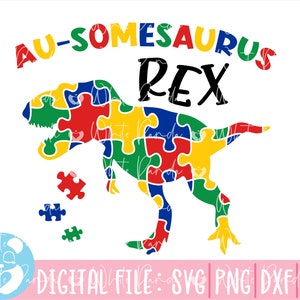 自閉症恐竜 SVG、自閉症恐竜昇華デザイン、自閉症恐竜 SVG、自閉症啓発 SVG、T-Rex 自閉症、子供の自閉症、恐竜の引用 SVG