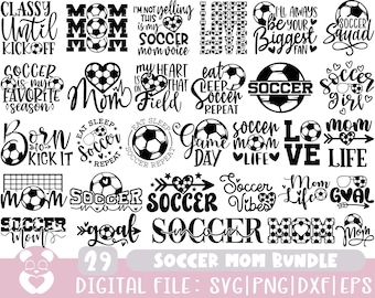 Soccer Mom Svg Bundle, Soccer Svg, Soccer Shirt Svg, Soccer Mom Life Svg, Soccer Svg Designs, Supportive Mom Svg, Sports, Cut File Cricut