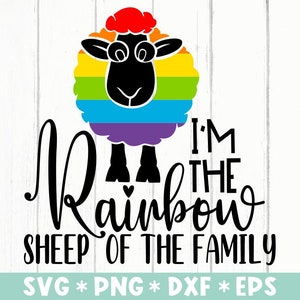 Regenbogen-Schaf-Familie-Svg, SVG-Datei, Pride-Monat, Regenbogen-Herz-Svg, Queer Pride, LGBTQ-Svg, für die Herstellung von Cricut-Datei, digitaler Download
