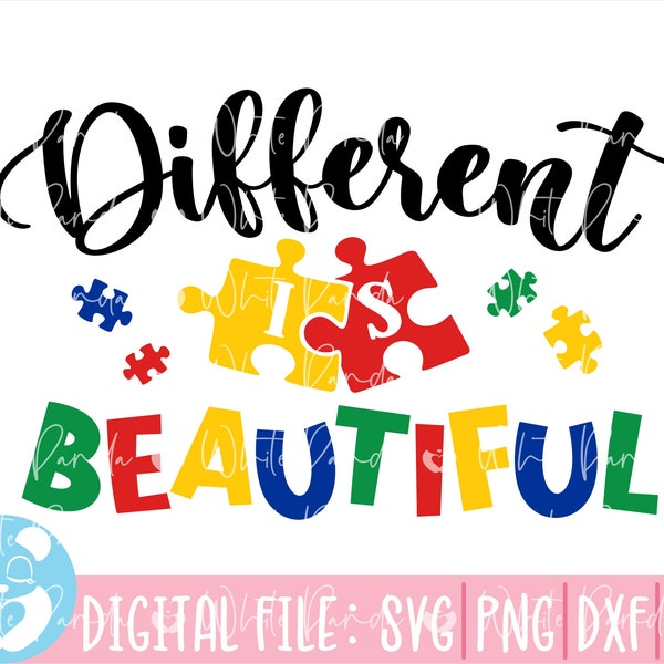 Autism Different Is Beautiful Svg File, Autism Svg, Autism Awareness Svg, Autism Quote Svg, Funny Autism Saying Svg,Puzzle Svg, Cricut,Decal
