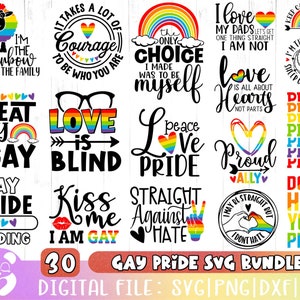 Gay Pride Svg Bundle, LGBT Svg Bundle, Gay Svg, Pride Svg, Rainbow Svg, Gay Pride Shirt Svg, Gay Festival Outfit Svg, Cut Files for Cricut