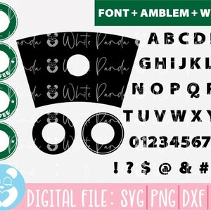 Logo SVG, Cold Cup Wrap, Schrift, Sirene, Instant Download, Dateien für Cricut, Silhouette, digitaler Download, Dxf,Png,Eps,Svg
