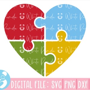 Autism Svg, Puzzle svg, Puzzle Piece svg, Heart svg, Awareness svg, Autism Puzzle Love Svg, Autism Awareness svg, Love Svg, Autism clipart
