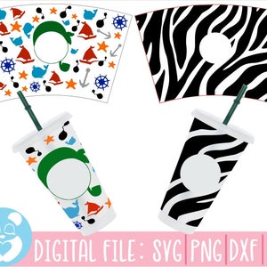 24oz Zebra Pattern Cold Cup Svg, Venti Full Wrap Svg, Animal Print Svg, Pre Sized Cold Cup, Leopard Svg, Seamless Svg, PNG, Cricut