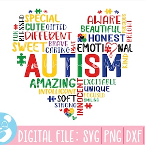 Autism Heart Svg, Autism Awareness Cut Files, Autism Puzzle Heart Svg, Autism Quote, Au-Some Svg, Autism Mom Svg,Vector Files, Autism Jigsaw