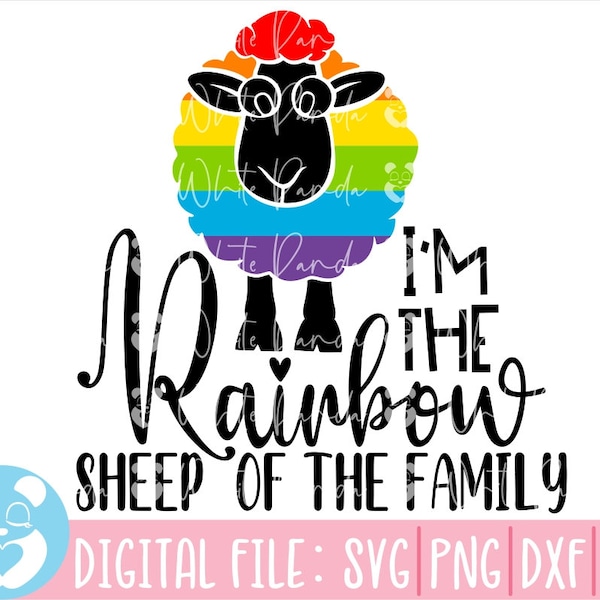 Gay Pride Svg,Rainbow Sheep Svg, LGBT Svg,Gay Svg, Pride Svg, Rainbow Svg, Gay Pride Shirt Svg, Gay Festival Outfit Svg,Cut Files for Cricut