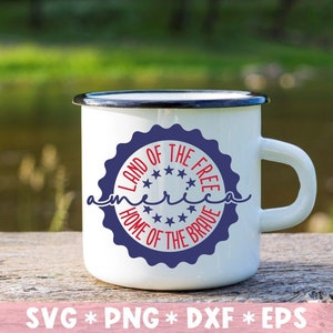 Amerika Land der freien Heimat der Tapferen SVG, 4. Juli, patriotisch, SVG-Datei, geschnittene Datei, für die Herstellung von Cricut-Datei, digitaler Download