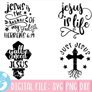 Paquete de Jesús svg, solo Jesús svg, paquete de svg cristiano, svg religioso, svg de fe, versículo de la Biblia svg, cita religiosa svg, jesús svg, biblia svg