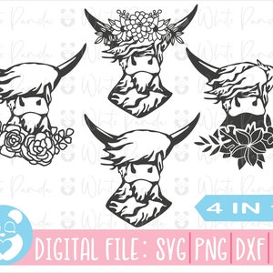 Büffel Svg,Büffelblume Svg,Bison Svg,Blume Svg,Tier Svg,Silhouette Svg,Dateien für Cricut,Digitale Datei,Instant Download,Dxf,Png,Svg