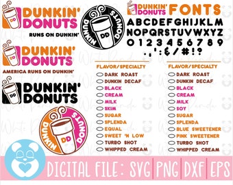 Dunkin Donuts Coffee Svg,Dunkin Donuts Svg,America Runs On Dunkin,Dunkin Logo Svg,Instant Download for Cricut,Digital Download,Eps,Png,Dxf