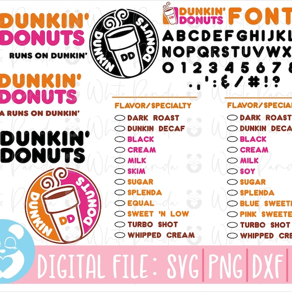 Dunkin Donuts Coffee Svg,Dunkin Donuts Svg,America Runs On Dunkin,Dunkin Logo Svg,Instant Download for Cricut,Digital Download,Eps,Png,Dxf