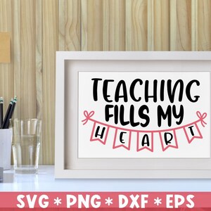 Onderwijs vult mijn hart Svg, Hallo Valentijn, Leraar Valentijn, Cadeau voor haar, Svg Cut File, Svg voor het maken van Cricut File, Digitale Download