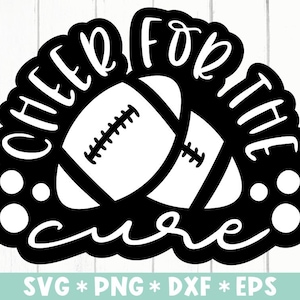 Cheer For The Cure Svg, Cancer Saying Svg, Cancer Awareness Svg, Rugby Svg, Svg Cut File, Svg voor het maken van Cricut-bestand, digitale download