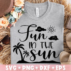 Diversão ao sol Svg, Eu amo o verão, Positivo, Vibrações de férias, Modo férias, Arquivo de corte Svg, Svg para fazer arquivo Cricut, Download digital