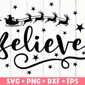 Believe, Santa Schlitten, Santa Rentier, Santa Rentier, Believe in Christmas