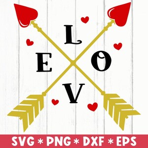 Love With Arrow Svg, Happy Valentine&#39;s Day, Love You Forever, Be My Valentine, Svg Cut File, Svg For Making Cricut File, Digital Download