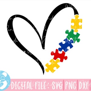 Autismo Coração Svg, Autismo Svg, Autismo Conscientização Svg, Quebra-cabeça Coração Svg, Autismo Citação, Au-Some Svg, Autismo Mãe Svg, Quebra-cabeça Svg,Cricut, Clip Art