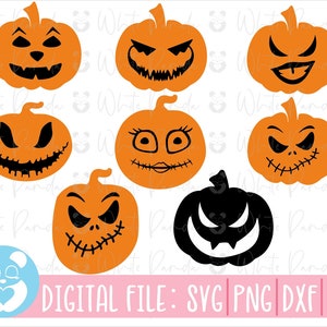 Pumpkin Svg,Pumpkin Face Svg,Halloween Svg,Bundle Pumpkin Svg,Autumn Svg,Halloween,Fall Svg,Files for Cricut,Instant Download,Dxf ,Png,Svg