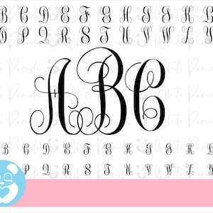 Interlocking Vine Monogramm SVG, Monogramm Schriften SVG , Vine Monogramm Schriftart , Svg Cutting Fonts , Svg Dateien für Silhouette Cameo oder Cricut