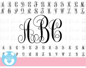 Interlocking Vine Monogramm SVG, Monogramm Schriften SVG , Vine Monogramm Schriftart , Svg Cutting Fonts , Svg Dateien für Silhouette Cameo oder Cricut