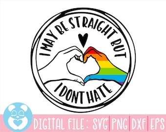 Orgullo Gay Svg, Citas LGBT Svg, Gay Svg, Fun Straight Ally, Directo contra el Odio Svg, Archivo de Corte arco iris LGBT, Orgullo Svg, Mes del Orgullo Svg