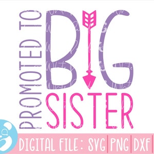 Befördert zur großen Schwester, Geschwister Announcement svg, Geschwister svg, Bruder svg, Schwester svg, Baby svg, neue Baby Ansage, süße große kleine Schwester