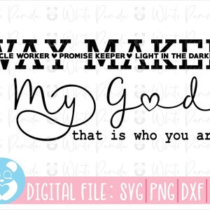 Waymaker SVG、Miracle Worker SVG、Bible SVG、Promise Keeper、My God SVG、Jesus SVG、Cricut または Silhouette 用の即時ダウンロード、カット ファイル