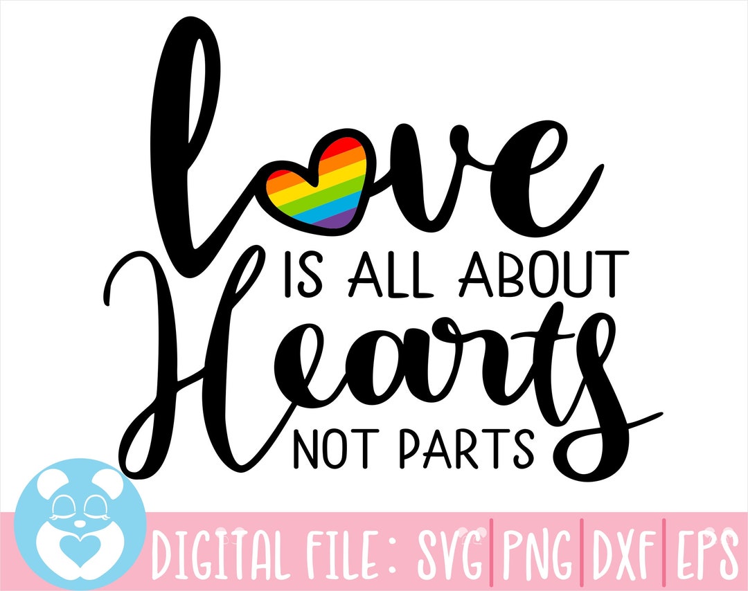 Gay Pride Svg, Love is Love Svg, Rainbow Heart, Love Quote Cut File ...