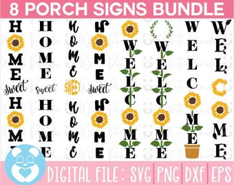 Veranda Schild Svg,Bundle Willkommensschild Svg,Home Sweet Home Porch Schild Svg,Sonnenblume Svg,Cricut & Silhouette,Sofort Download,Dxf,Png