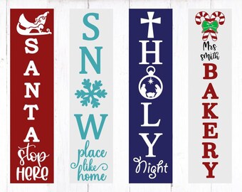 Christmas Porch Sign Svg Bundle, Santa Stop Here Svg,Snoe Place Like Home,Holly Night Svg,Bakery Svg,Christmas Svg,Sign Svg,Instant Download
