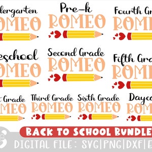 School Svg bundle,Teacher Bundle Svg,Back to school Svg,1st day of school svg,1st grade romeo,Pre-k to 6th Grade arrows,boys school svg file