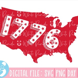 1776 Svg, Mapa dos EUA Svg, 4 de julho Svg, 1776 Mapa Svg, América Svg, Mapa Svg, Bandeira Americana Svg, Arquivo de corte 1776, Dia da Independência Svg, Dxf, Eps