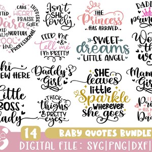 Paquete de bebé Svg, Paquete de niña bebé, Paquete de recién nacido, Paquete de cotización de bebé, Svg recién nacido, Bebé niño, Baby Shower Svg, Bebé Svg, Descarga instantánea Png