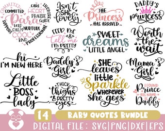 Baby Svg Bundle, Baby Girl Bundle, Newborn Bundle, Baby Quote Bundle, Newborn Svg, Baby Boy, Baby Shower Svg, Baby Svg, Png Instant download
