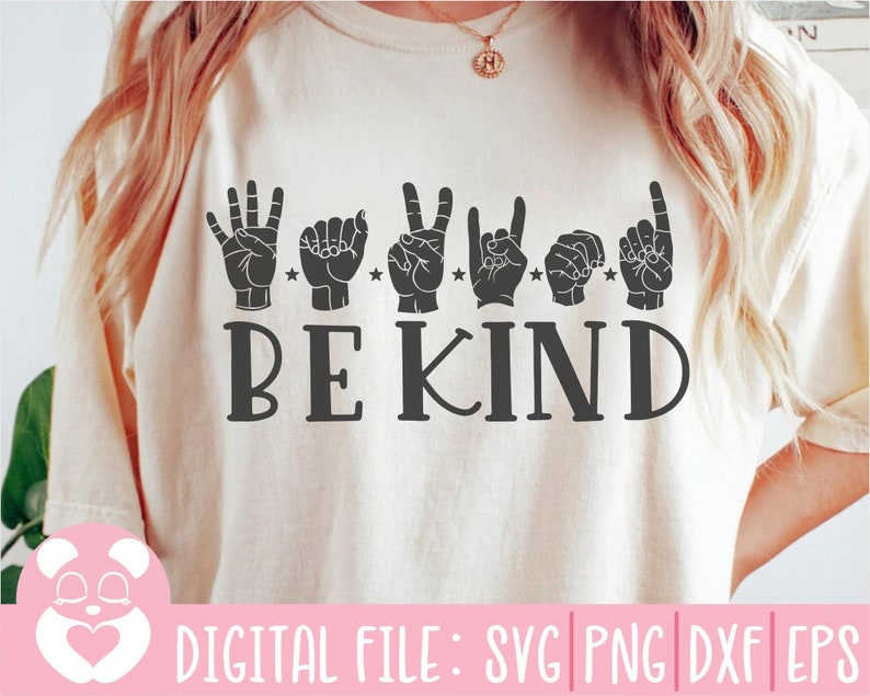 Be Kind Hand Svg, Be Kind Hand Sign Language Svg, Be Kind Brown Hands ...