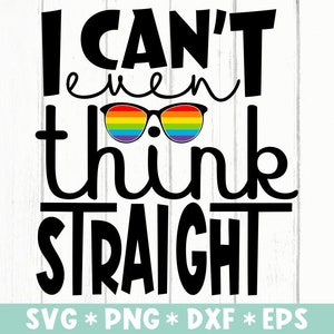 Ich kann nicht einmal gerade denken, Regenbogen-Peace-Zeichen-Svg, Gay-Pride-Spruch, LGBTQ-Svg, SVG für die Herstellung von Cricut-Datei, digitaler Download