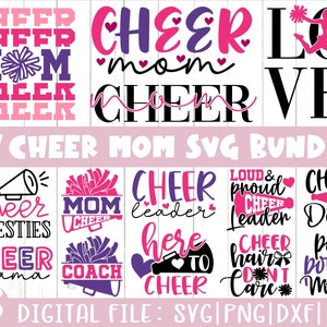 Cheerleading Svg Bundle, Cheer, Cheer Team, Cheer Squad, Cute, Mom, Coach, Funny, Svg eps dxf png Files for Cutting Machines Cameo Cricut,