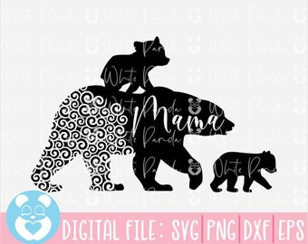 Día de la madre, Mama Bear Svg, Mom Life Svg, Mommy Svg, Mom To Be Svg, Mom Shirt Design, Instant Download, Cut Files for Cricut, Silhouette, Cameo