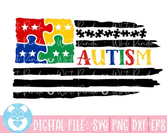 Autism USA Flag Svg, Autism Svg, Autism Awareness Svg, Autism Quote Svg, Au-Some Svg, Autism Mom Svg,  Autism Ribbon Svg, Puzzle Piece Svg